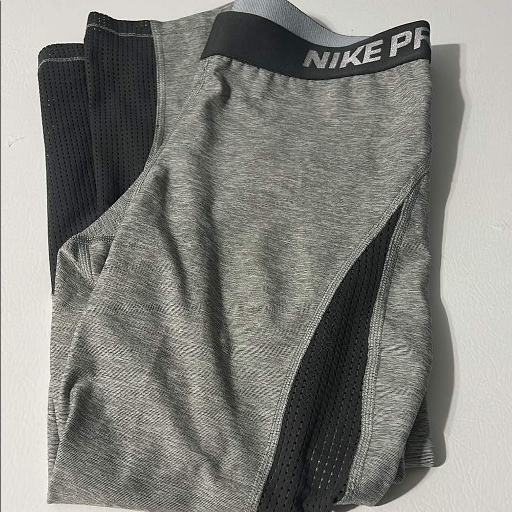 Nike Pro Gray and Black Athletic Leggings